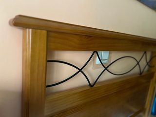 Cabecero madera y forja