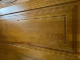 Cabecero madera y forja