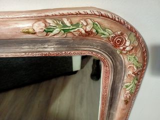 Specchio Shabby chic decorato con motivo floreale