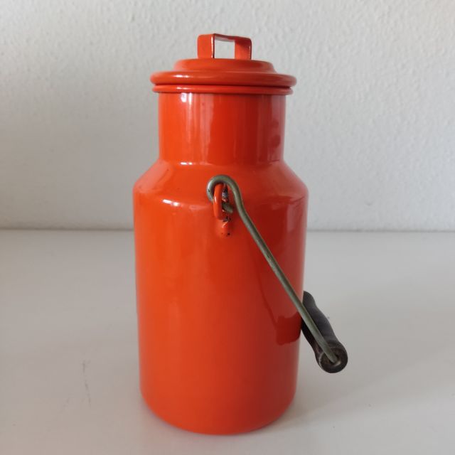 ANTICA LATTAIA FRANCESE DEGLI ANNI '50 IN METALLO SMALTATO