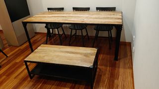 Mesa de comedor y de centro estilo industrial