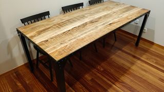 Mesa de comedor y de centro estilo industrial