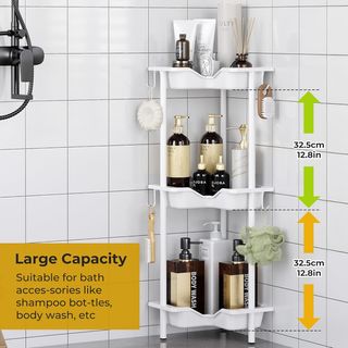 Estantería Esquinera Baño 3 Niveles Blanca o Negra