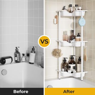 Estantería Esquinera Baño 3 Niveles Blanca o Negra