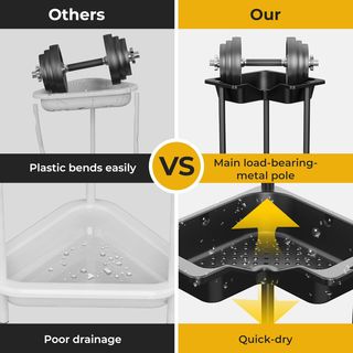 Estantería Esquinera Baño 3 Niveles Blanca o Negra