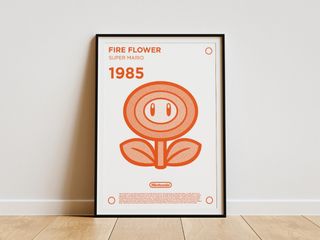 Poster Super Mario Fire Flower A3