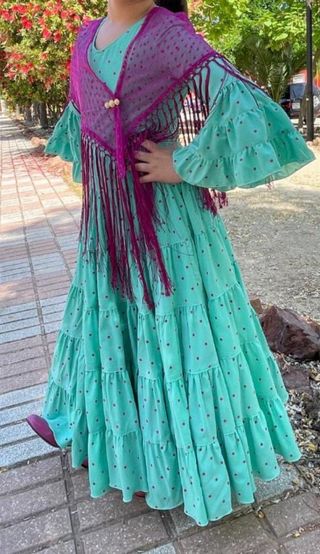 Vestido gitana canastero niña talla 6 8