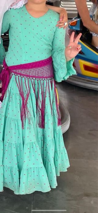 Vestido gitana canastero niña talla 6 8