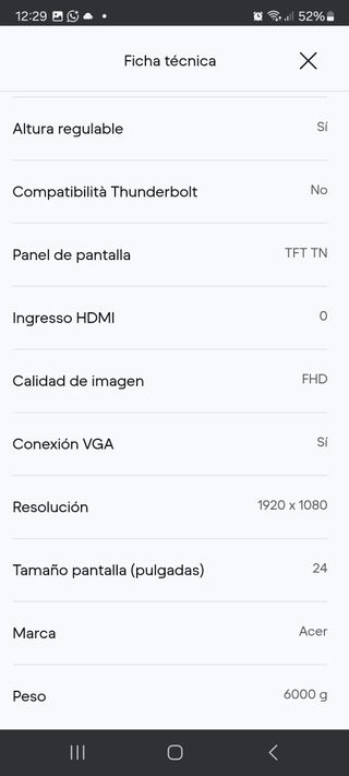 Monitor 24" Acer B246HL blanco