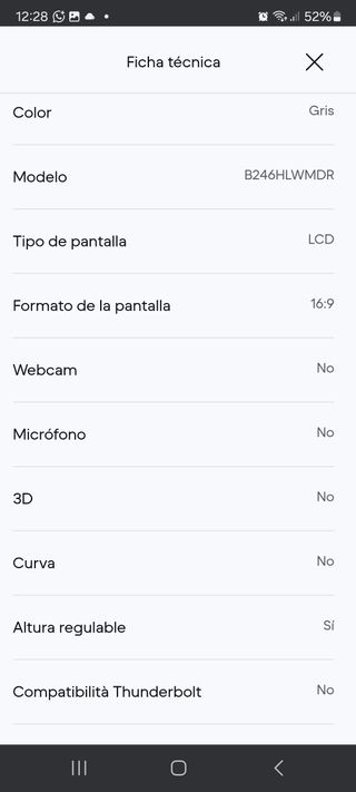 Monitor 24" Acer B246HL blanco