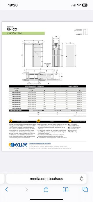 Puerta corredera pladur