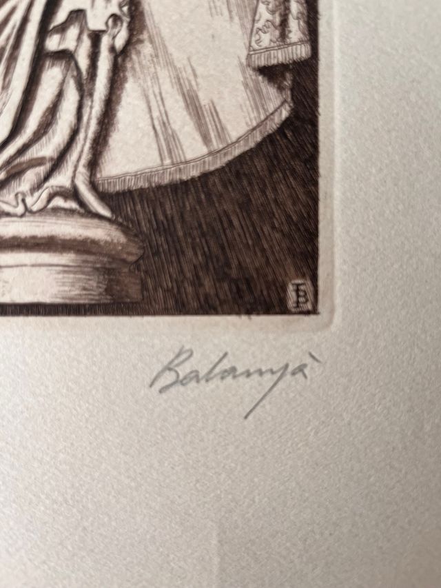 Grabado de laVirgen por  Ismael Balanyà