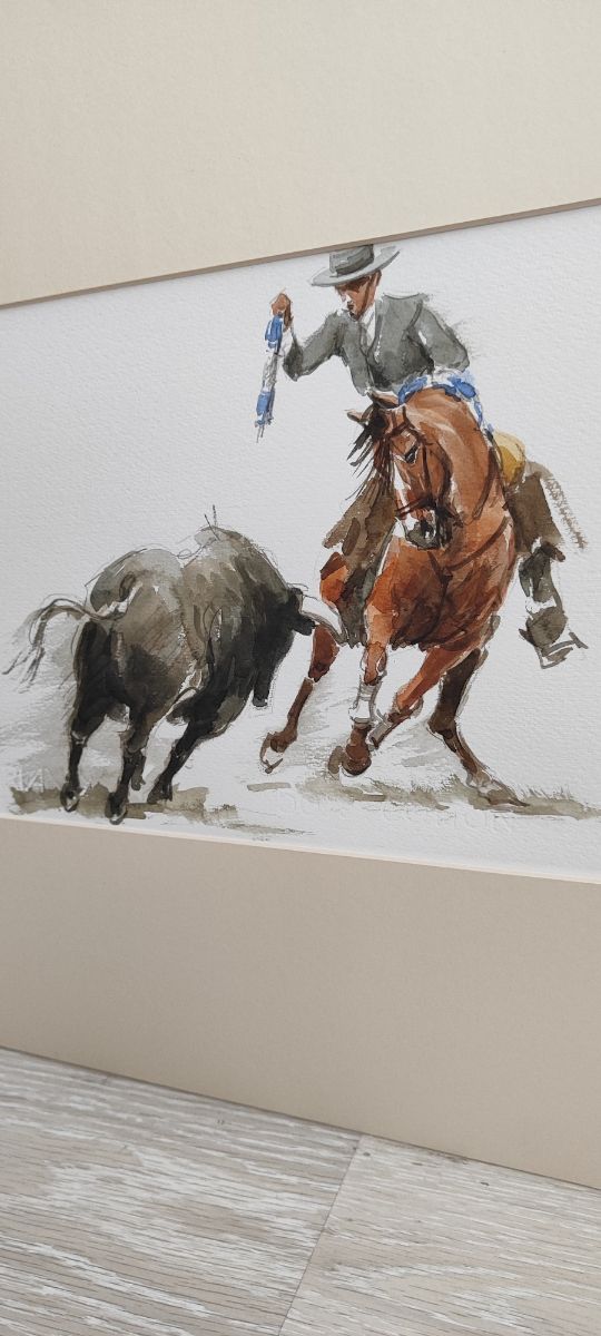 Acuarela original de Pastor