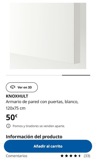 Armario de pared con puertas IKEA