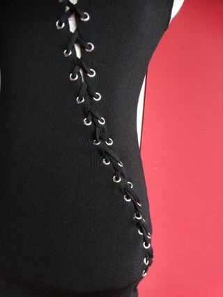 Abito corto sexy nero aderente gotic disco sera