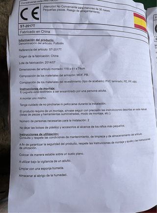 Futbolin de pie de la Selección Española