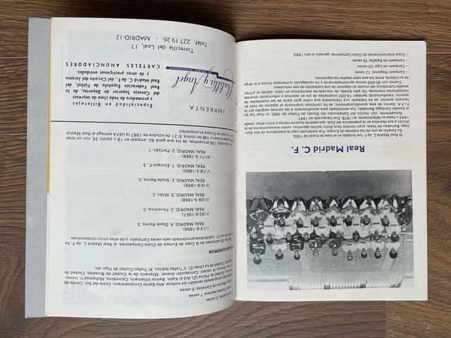 Programa trofeo Santiago Bernabeu 1982 Real Madrid