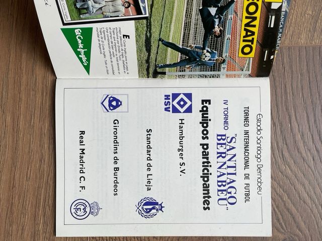 Programa trofeo Santiago Bernabeu 1982 Real Madrid