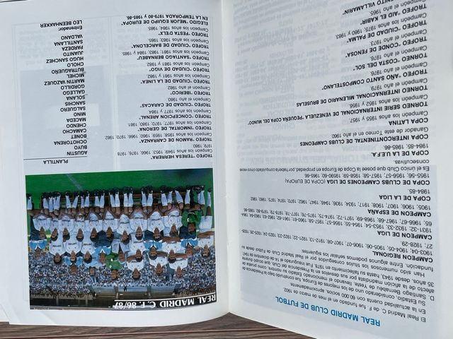 Programa Trofeo Santiago Bernabeu 1986 Real Madrid