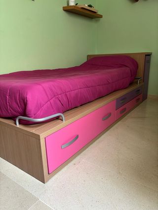 Cama juvenil con zapatero