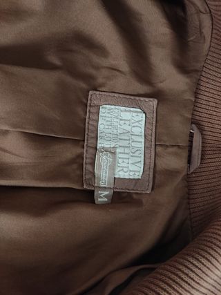 Chaqueta piel marrón mujer 