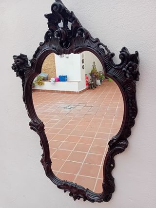 Espejo madera tallada antiguo