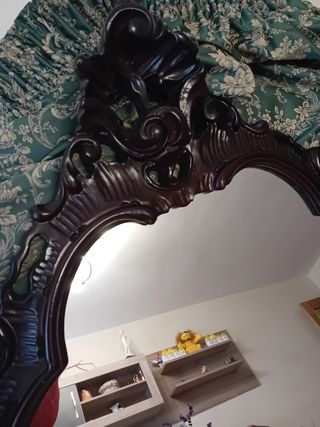 Espejo madera tallada antiguo