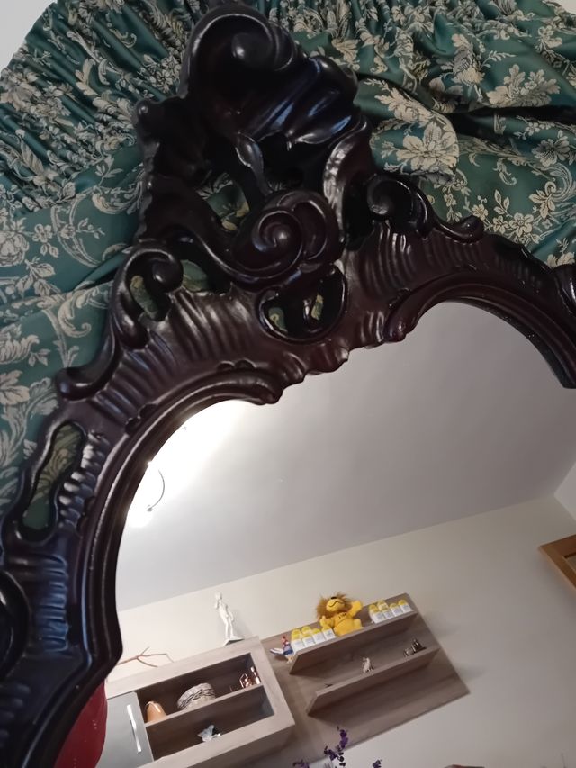 Espejo madera tallada antiguo