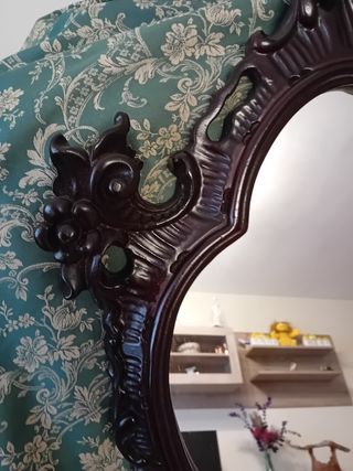 Espejo madera tallada antiguo