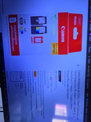 Cartuchos de tinta Canon y papel fotográfico x50