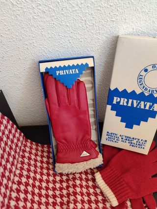 Guantes de piel flor.Mujer