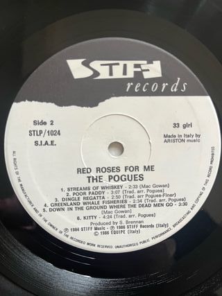 The Pogues "Red Roses For Me" vinile rock / punk