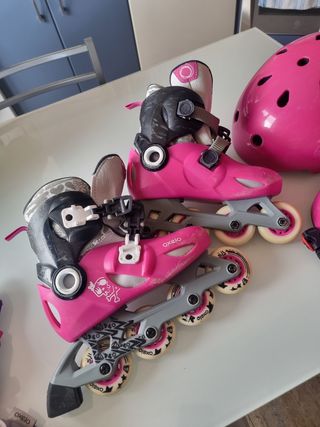 PATINES NIÑA MAS CASCOS Y PROTECCION