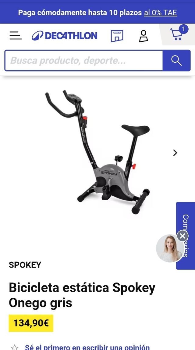 Bicicleta estática Spokey onego