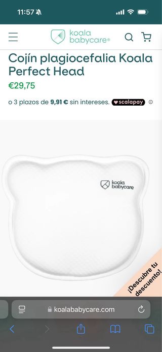 Almohada bebés Koala Babycare con funda repuesto
