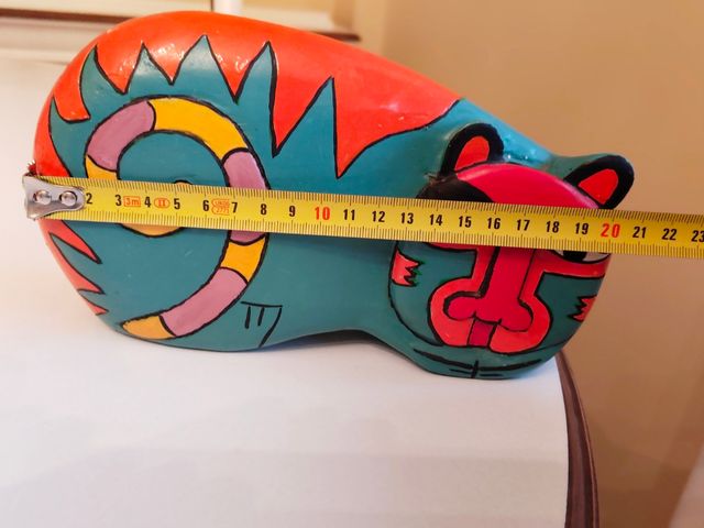 Gato madera tallado y pintado a mano