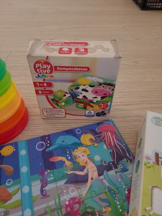 Pack juguetes 1-5 años, puzzle, cubos