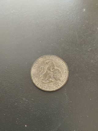 Moneda 5 céntimos 1870 Gob.Provisional OM