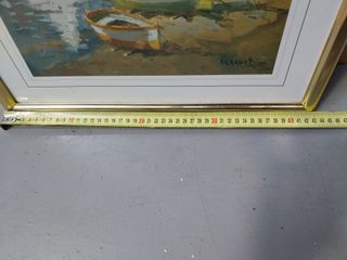 CUADRO LÁMINA ANTIGUO PAISAJE MAR MARCO LAZAROTI