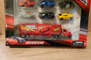 Caja 6 coches y camión Cars Rayo McQueen metal