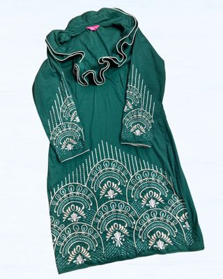 VESTIDO KAHYRA! VERDE BORDADO! ORIENTAL! OCASIONES