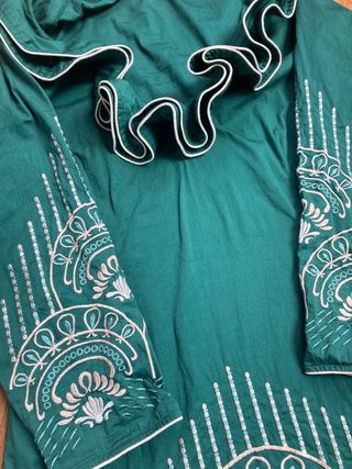 VESTIDO KAHYRA! VERDE BORDADO! ORIENTAL! OCASIONES