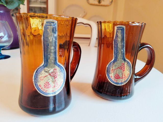 Jarras vintage vidrio soplado años 70