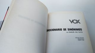 Diccionario VOX lengua Española Sinónimos