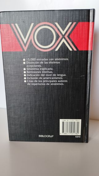 Diccionario VOX lengua Española Sinónimos