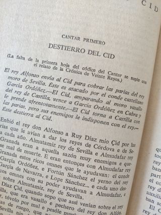 Libro POEMA MIO CID Anónimo Cantar Literatura