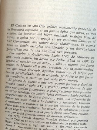 Libro POEMA MIO CID Anónimo Cantar Literatura