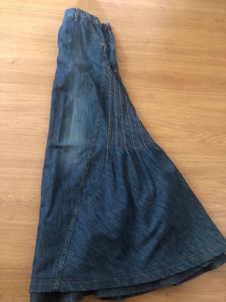 Falda larga vaquera Blanco Jeans