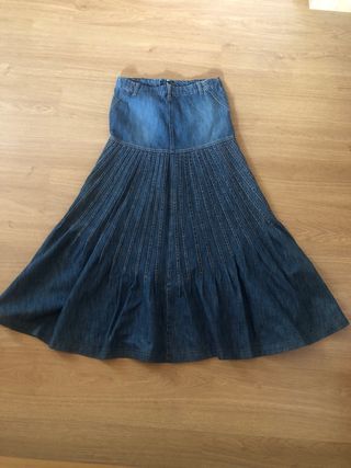Falda larga vaquera Blanco Jeans