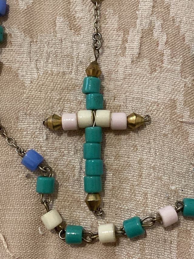 Rosario antico in pasta virea multicolore